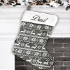 Personalized Christmas Stocking - Knitted Red Design - Embroidered Name - Large 18.5inch, Red and Beige Color, Family Holiday Season Decor view 4