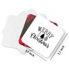 DistinctInk Refrigerator Magnet - Small Decorative - Great Gift/Present - Also Works on car - 2.1 inch Square - Round Corners - Merry Christmas Doodle Trees view 2