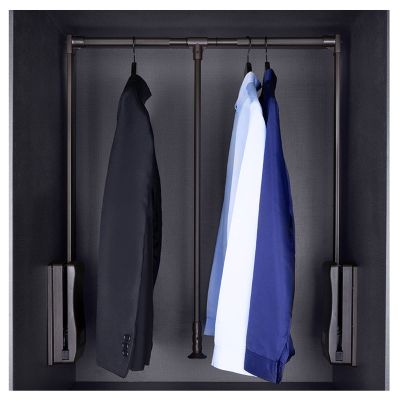Pull-Down Wardrobe Guide Rails, Automatic Rebound Width Adjustable Hangers, Space Saving, Soft Reset,Lifting Drying Rack (Size : 890-1210mm)