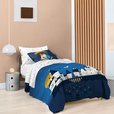 Saturday Park Harry Potter Exploring Hogwarts Full Bed Set - 7 Piece 100% Organic Cotton Bedding - GOTS & Oeko-TEX Certified (Harry Potter Official)