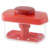 Japanese Pickle Maker - Tsukemono Maker - BPA Free - Made in Japan - 840 ml - Square - Clear x Red view 1