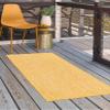 Unique Loom Collection Casual Transitional Solid Heathered Indoor/Outdoor Flatweave Area Rug (2' x 8' Runner, Corn Harvest Yellow) view 2