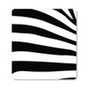 DistinctInk Refrigerator Magnet - Small Decorative - Great Gift/Present - Also Works on car - 2.1 inch Square - Round Corners - Black & Clear Zebra Stripes view 1