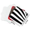 DistinctInk Refrigerator Magnet - Small Decorative - Great Gift/Present - Also Works on car - 2.1 inch Square - Round Corners - Black & Clear Zebra Stripes view 2