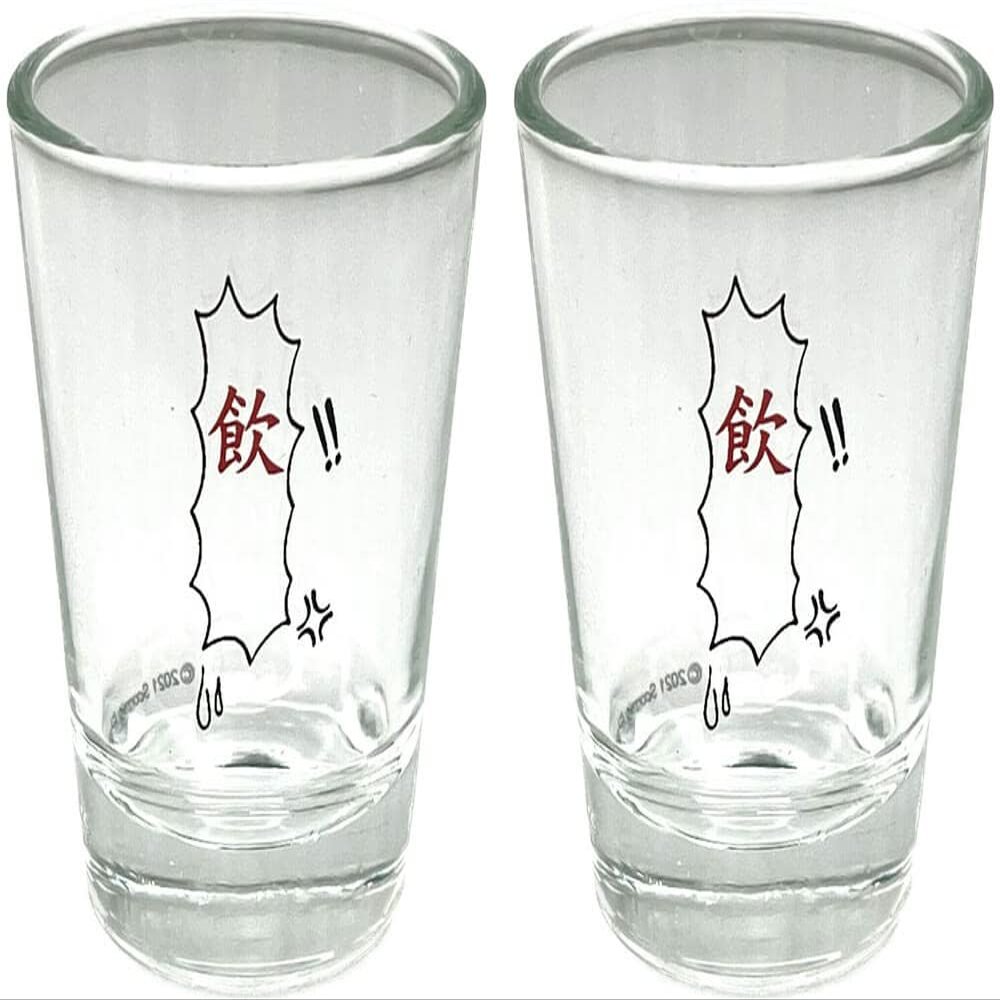 Black Ball Corp. Japanese Drink - 2oz Novelty Shot Glass - 2 Piece Set