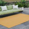 Unique Loom Collection Casual Transitional Solid Heathered Indoor/Outdoor Flatweave Area Rug (4' 1" x 6' 1" Rectangle, Corn Harvest Yellow) view 1