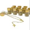 12 Pcs Rosary in Glass Jar Bottle Beads Clear Pearl Colors Catholic Crucifix Necklace Jesus Christ First Comunion Recuerdos De Bautizo (Gold, Small) view 3