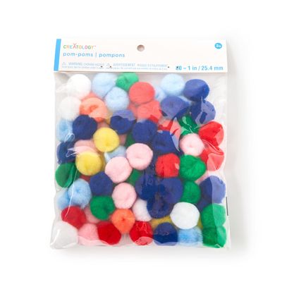 Creatology 1" Multicolor Pom Poms, 12 Packs: 80 ct. (960 Total)