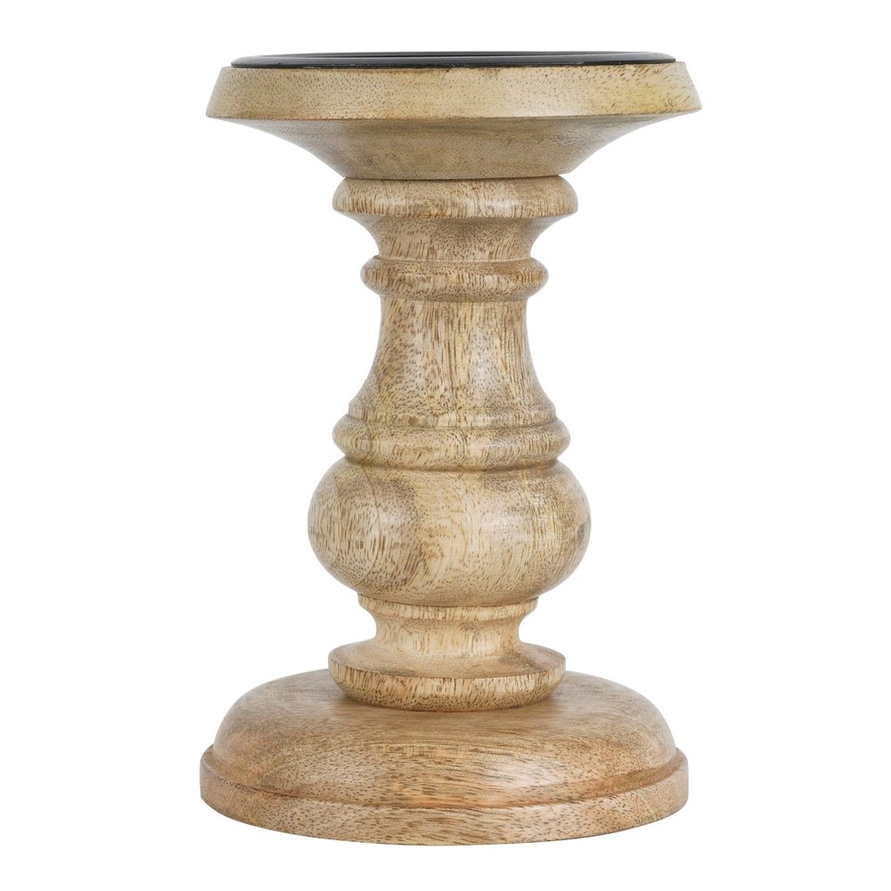 Ashland 6" Wood Carved Pillar Candle Holder, 6 Pack