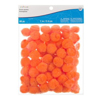Creatology 1" Orange Pom Poms, 12 Packs: 80 ct. (960 Total)