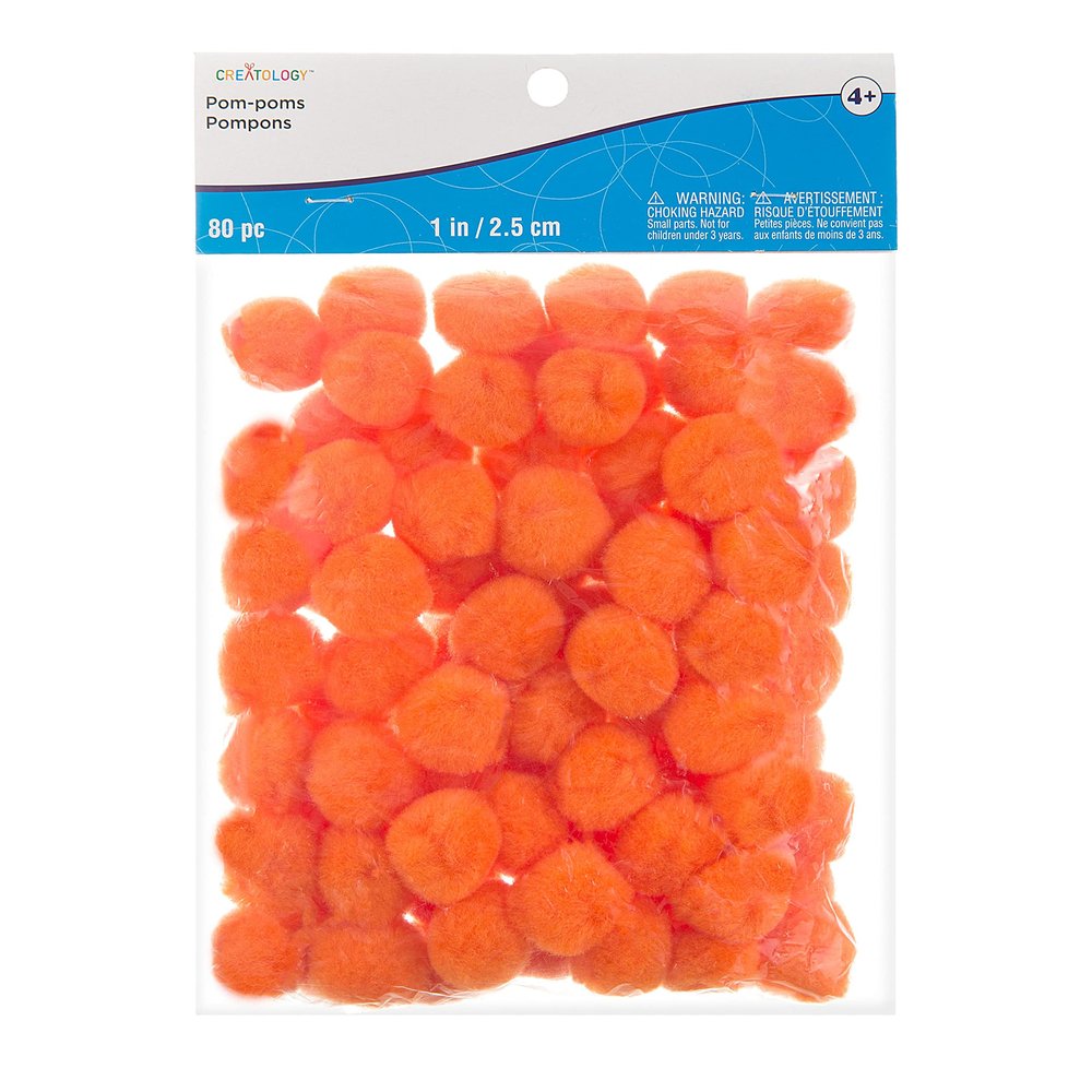 Creatology 1" Orange Pom Poms, 12 Packs: 80 ct. (960 Total)
