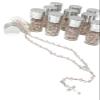 12 Pcs Rosary in Glass Jar Bottle Beads Clear Pearl Colors Catholic Crucifix Necklace Jesus Christ First Comunion Recuerdos De Bautizo (Pink, Small) view 3