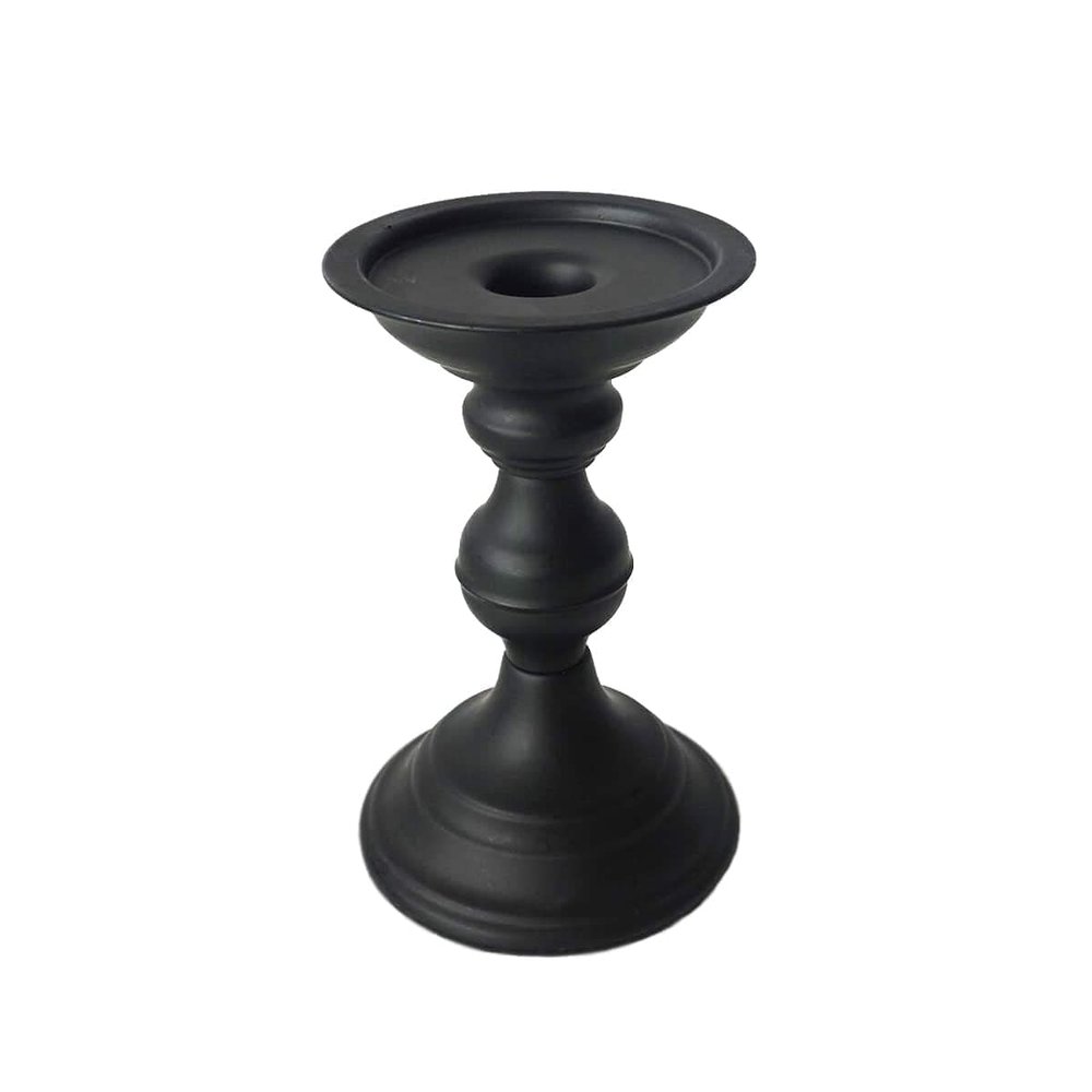 Ashland 6" Black Metal Pillar Candle Holder, 12 Pack
