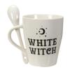 Pacific Giftware Gothic White Witch New Bone China Ceramic Mug and Spoon Set view 2