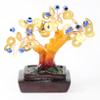 usamjtable Feng Shui Small 4" Blue Cat's Eye Money Wealth Lucky Money Tree view 3