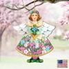 Designocracy Spring Angel Wooden Ornaments Set of 2 by G. DeBrekht - 8157616-S2 view 2