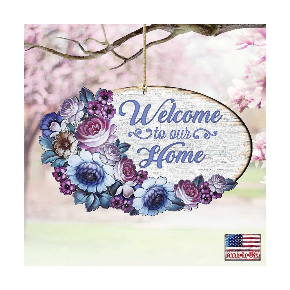 Designocracy Welcome to Our Home Wreath Easter Wall Dcor by G. DeBrekht - 8185311-S2