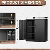 INTERGREAT Steel Storage Cabinet with Lock, Lockable Metal Storage Cabinets with 2 Adjustable Shelves, Black Counter Height Garage Cabinet view 3