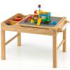 Costzon Kids Table, 3 in 1 Wood Building Block Desk w/Storage, Paper Roll, Reversible Tabletop for Toddler Arts, Crafts, Drawing, Reading, Playing, Gift for Boys Girls, Activity Table (Natural) view 1