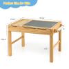 Costzon Kids Table, 3 in 1 Wood Building Block Desk w/Storage, Paper Roll, Reversible Tabletop for Toddler Arts, Crafts, Drawing, Reading, Playing, Gift for Boys Girls, Activity Table (Natural) view 3