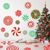 126 Pcs Christmas Candy Wall Decals Decorations Christmas Wall Stickers Peppermint Candy Floor Decals for Xmas Candyland Party Decorations view 1