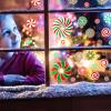 126 Pcs Christmas Candy Wall Decals Decorations Christmas Wall Stickers Peppermint Candy Floor Decals for Xmas Candyland Party Decorations view 3