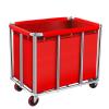 frides Commercial Laundry Cart on Wheels, 11.35 Bushels Large Laundry Roller, Heavy Duty Stainless Steel, Silver view 1