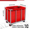 frides Commercial Laundry Cart on Wheels, 11.35 Bushels Large Laundry Roller, Heavy Duty Stainless Steel, Silver view 2