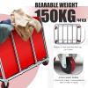 frides Commercial Laundry Cart on Wheels, 11.35 Bushels Large Laundry Roller, Heavy Duty Stainless Steel, Silver view 3