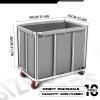 Frides Commercial Laundry Cart on Wheels, 11.35 Bushels Large Laundry Roller, Heavy Duty Stainless Steel, Gray-10 view 2