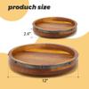12 Inch Wooden Lazy Susan for Table Top - Acacia Wood Lazy Susan - Decorative Turntable for Table, Kitchen Organizer view 3
