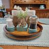 12 Inch Wooden Lazy Susan for Table Top - Acacia Wood Lazy Susan - Decorative Turntable for Table, Kitchen Organizer view 4