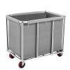 Commercial Laundry Cart on Wheels, 11.35 Bushels Large Roller with Removable Waterproof Canvas Lined Basket, Heavy Duty Stainless Steel for Hotels and Hospitals view 1