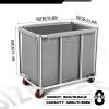 Commercial Laundry Cart on Wheels, 11.35 Bushels Large Roller with Removable Waterproof Canvas Lined Basket, Heavy Duty Stainless Steel for Hotels and Hospitals view 2