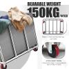 Commercial Laundry Cart on Wheels, 11.35 Bushels Large Roller with Removable Waterproof Canvas Lined Basket, Heavy Duty Stainless Steel for Hotels and Hospitals view 3