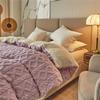 2023 New Thickened Super Soft Insulation Hibiscus Winter Quilts, Lightweight Breathable Warmth Thick Bed Comforters, Fluffy Plush Double-Sided Twin Size Velvet Blanket Quilt for Cold Weather. view 1