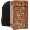 engmvwod Handmade Wooden Engraved Urn for Human Ashes 250lbs Adult Male Female Satin Bag Fishing Cremation urns Box view 1