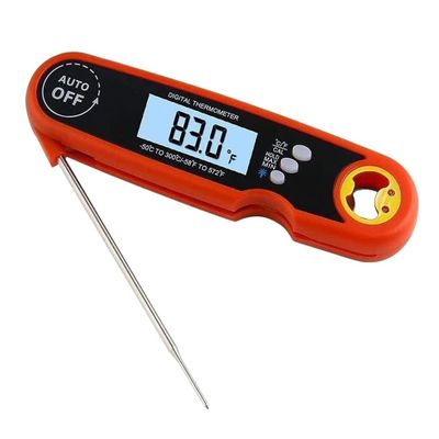 DDYYCX Digital Meat Thermometer, Instant Read Food Thermometer for Grilling BBQ, Kitchen Cooking, Baking, Liquids, IP67 Waterproof, Backlight & Calibration (Color : Red)