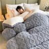 2023 New Thickened Super Soft Insulation Hibiscus Winter Quilts, Lightweight Breathable Warmth Thick Bed Comforters, Fluffy Plush Double-Sided Twin Size Velvet Blanket Quilt for Cold Weather. view 2