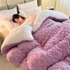 2023 New Thickened Super Soft Insulation Hibiscus Winter Quilts, Lightweight Breathable Warmth Thick Bed Comforters, Fluffy Plush Double-Sided Twin Size Velvet Blanket Quilt for Cold Weather. view 2