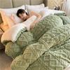 2023 New Thickened Super Soft Insulation Hibiscus Winter Quilts, Lightweight Breathable Warmth Thick Bed Comforters, Fluffy Plush Double-Sided Twin Size Velvet Blanket Quilt for Cold Weather. view 2