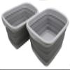 SAMMART 10L (2.6 gallons) Collapsible Plastic Washing Tub-Foldable Tub-Portable Washing Basin/Washtub-Space Saving Outdoor Pop up (Grey (Set of 2)) view 1