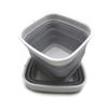 SAMMART 10L (2.6 gallons) Collapsible Plastic Washing Tub-Foldable Tub-Portable Washing Basin/Washtub-Space Saving Outdoor Pop up (Grey (Set of 2)) view 2