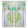 Peacock Curtains,Green White Fantasy Peacock Bamboo Boys and Girls Bedroom Living Room Decorative Curtains,Green 63x72in view 1