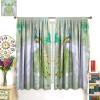 Peacock Curtains,Green White Fantasy Peacock Bamboo Boys and Girls Bedroom Living Room Decorative Curtains,Green 63x72in view 3