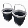 SAMMART 8.5L (2.2 Gallon) Collapsible Square Handy Bucket/Foldable SquareWater Pail/Portable Tub with Handle. Size 31cm (Square) (Grey/Slate Grey (Set of 2)) view 1