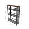 fusehome 2025 New, Slim Kitchen Storage Cart, 3-Tier Metal Rolling Utility Cart Mesh Basket, Multifunction Wire Basket Shelf Trolley for Home Laundry, Bathroom, Living Room, Black view 4