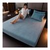 GXFWJD Fitted Sheet Only,Wrinkle Fade Stain Resistant Fitted Bed Sheet with Deep Pocket 30cm,100% Polyester Fitted Bedding Sheets All Around Elastic,Pack 1 (Color : Blue, Size : 120cmx200cm) view 1