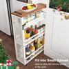 fusehome 2025 New, Slim Kitchen Storage Cart, 3 Tier Metal Rolling Utility Cart Mesh Basket, Multifunction Wire Basket Shelf Trolley for Home Laundry, Bathroom, Living Room, White view 2