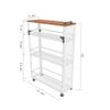 fusehome 2025 New, Slim Kitchen Storage Cart, 3 Tier Metal Rolling Utility Cart Mesh Basket, Multifunction Wire Basket Shelf Trolley for Home Laundry, Bathroom, Living Room, White view 3